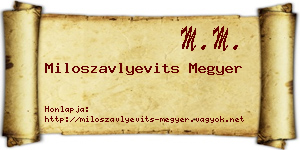 Miloszavlyevits Megyer névjegykártya